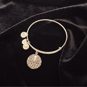 Alex and Ani Vintage Silver Bangle Bracelet with Charms Path of Life
